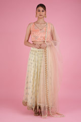 Banana Yellow Lehenga With peach   Blouse4560 video
